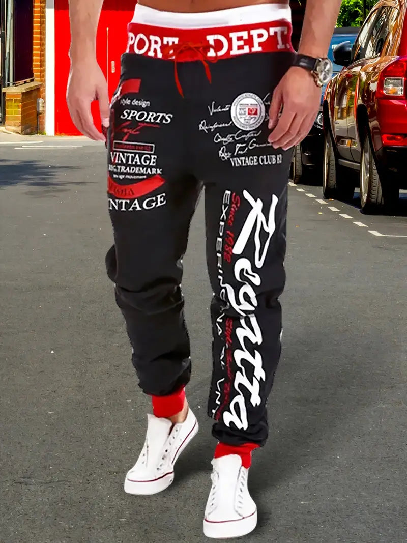 Kian - farbblock-trainingshose mit kordelzug für herren