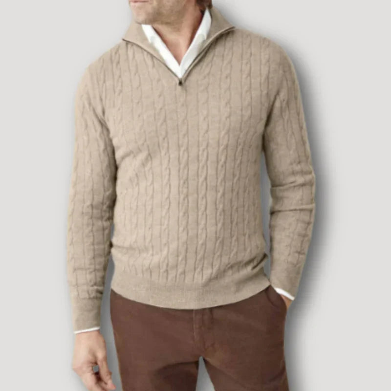 Rendor – italienischer pullover mit reißverschluss für herren