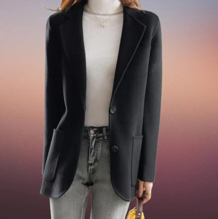 Tweedcharm - dicker damenblazer für herbst und winter
