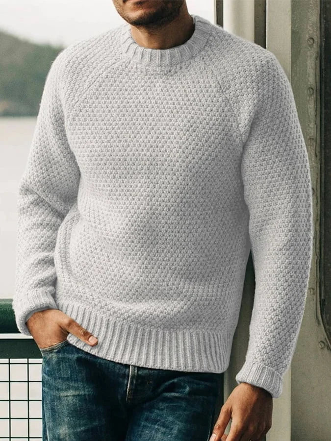 Ulysses – einfarbiger pullover mit rundhalsausschnitt