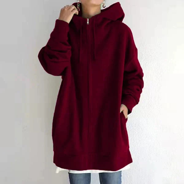 Fia – damen-herbst-/winter-kapuzenpullover mit reißverschluss