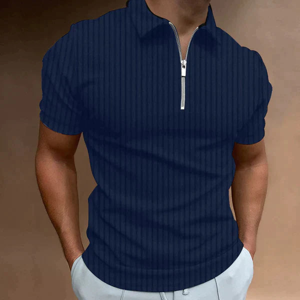 Rudy's polo - muskel fit herren polohemd mit reißverschluss