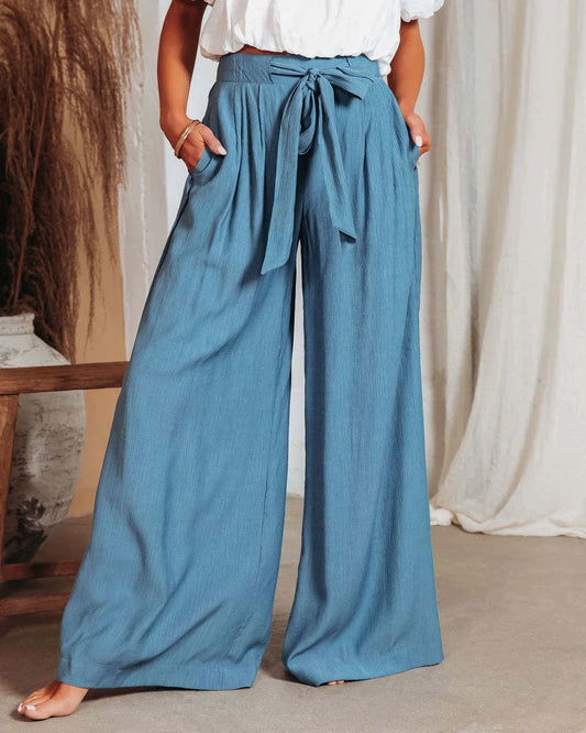 Medora - hochwertige lockere leinen hose für den sommer