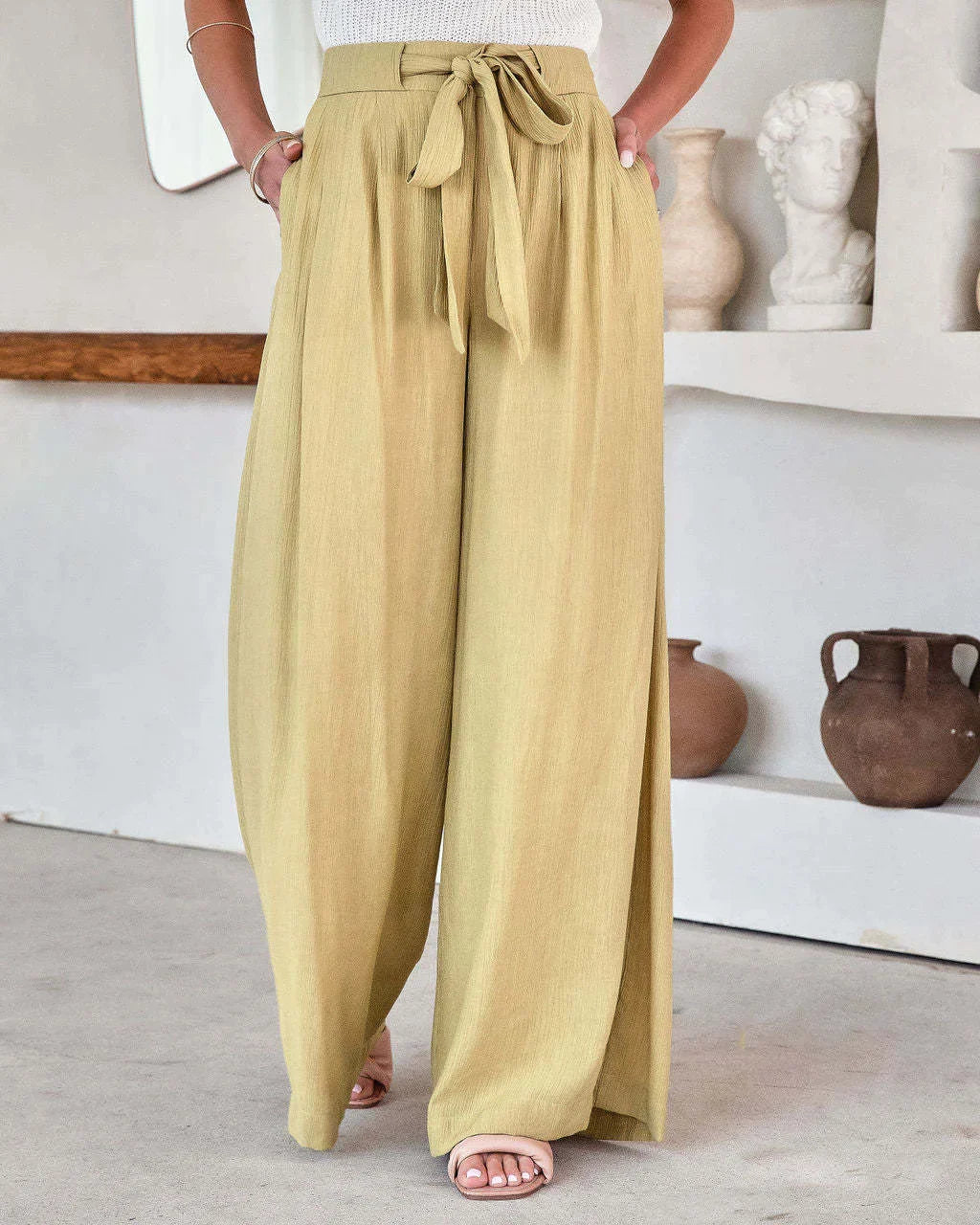 Medora - hochwertige lockere leinen hose für den sommer