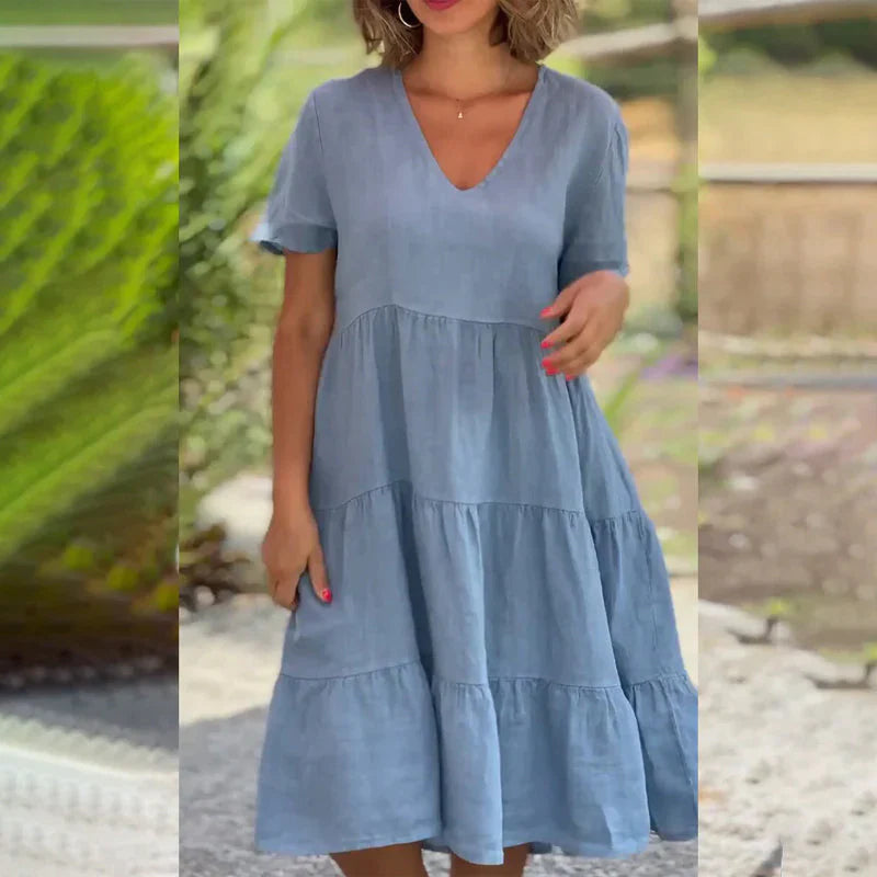 Rubina - stylisches freizeitkleid in den aktuellen trend-farben für den sommer