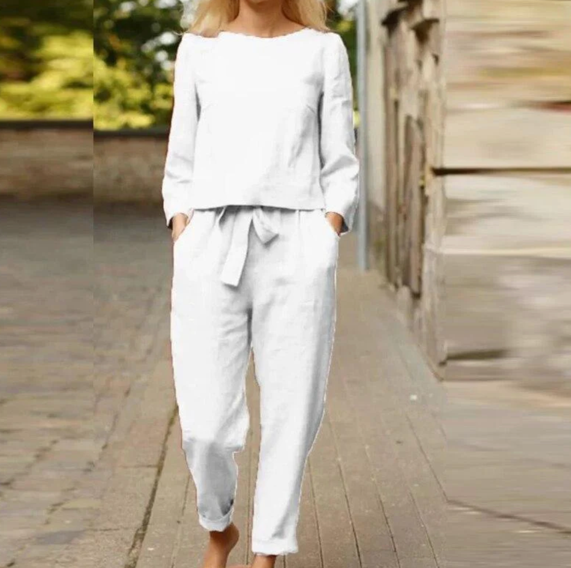 LEYLA - Stylisches und s Leinen Set für den Sommer/Frühling