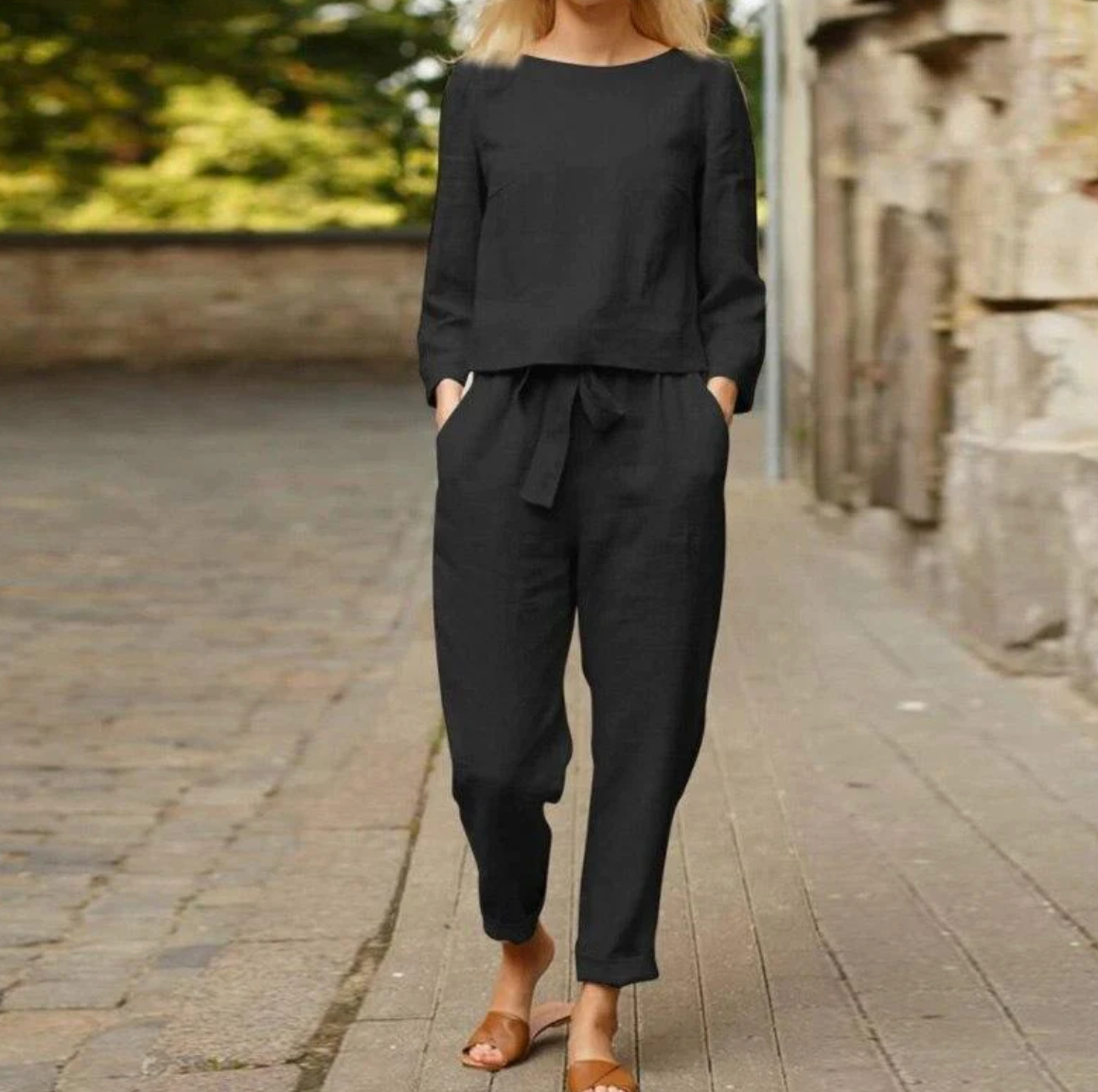 LEYLA - Stylisches und s Leinen Set für den Sommer/Frühling
