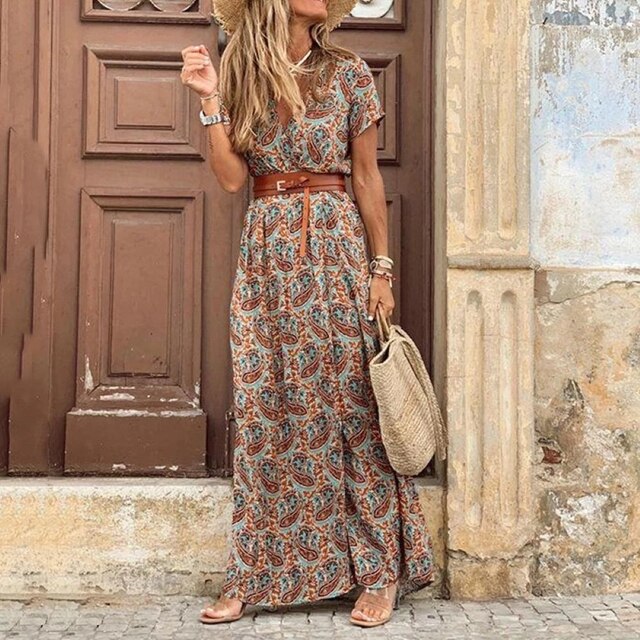 Anais - langes ibiza faltenkleid
