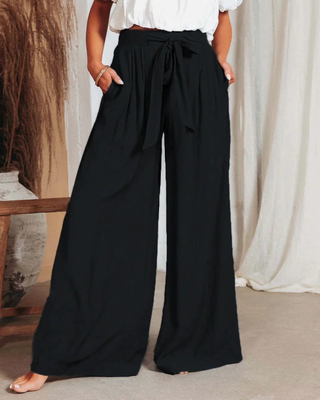 Medora - hochwertige lockere leinen hose für den sommer