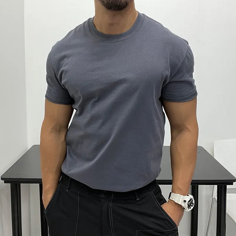 Saad - Ästhetisches Männer Shirt mit Rund Halsschnitt
