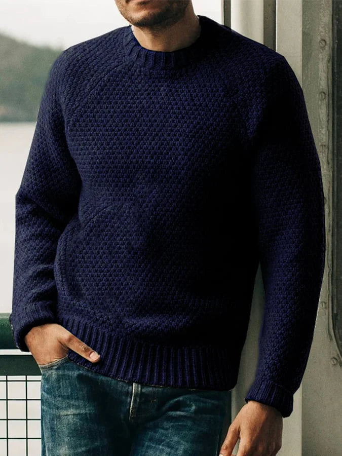 Ulysses – einfarbiger pullover mit rundhalsausschnitt