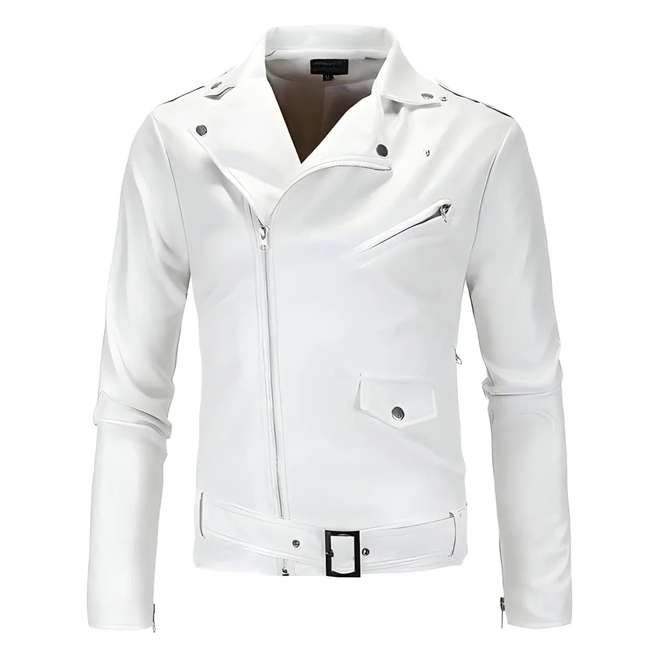 Die slim-fit-kunstlederjacke harley – Perlmutt