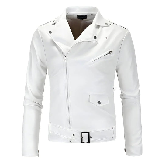 Die slim-fit-kunstlederjacke harley – Perlmutt