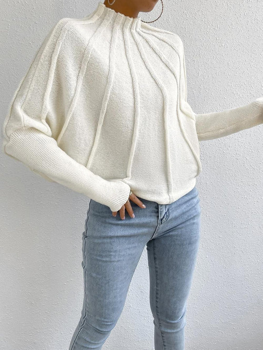 Zhara - warmer strickpullover mit hohem kragen