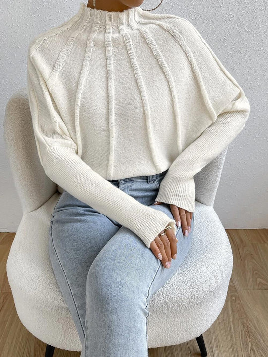 Zhara - warmer strickpullover mit hohem kragen