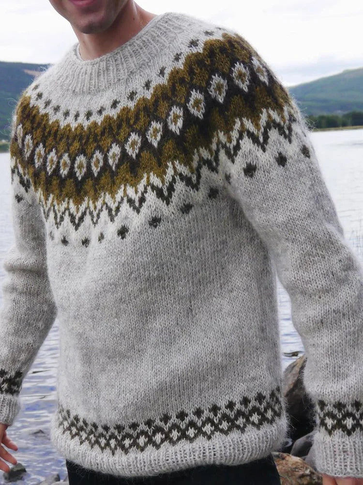 Eric – gestreifter rundhalspullover für herren