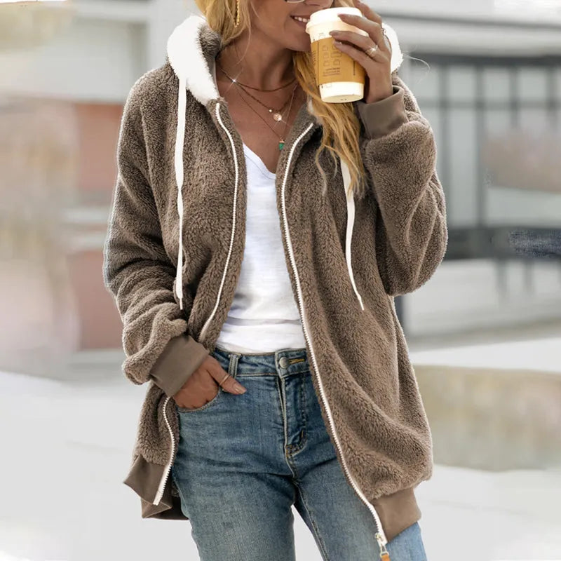 Elara – iockere warme jacke mit kapuze
