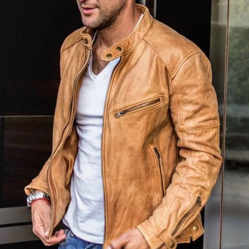 Elegante und wetterfeste lederjacke – Azlan