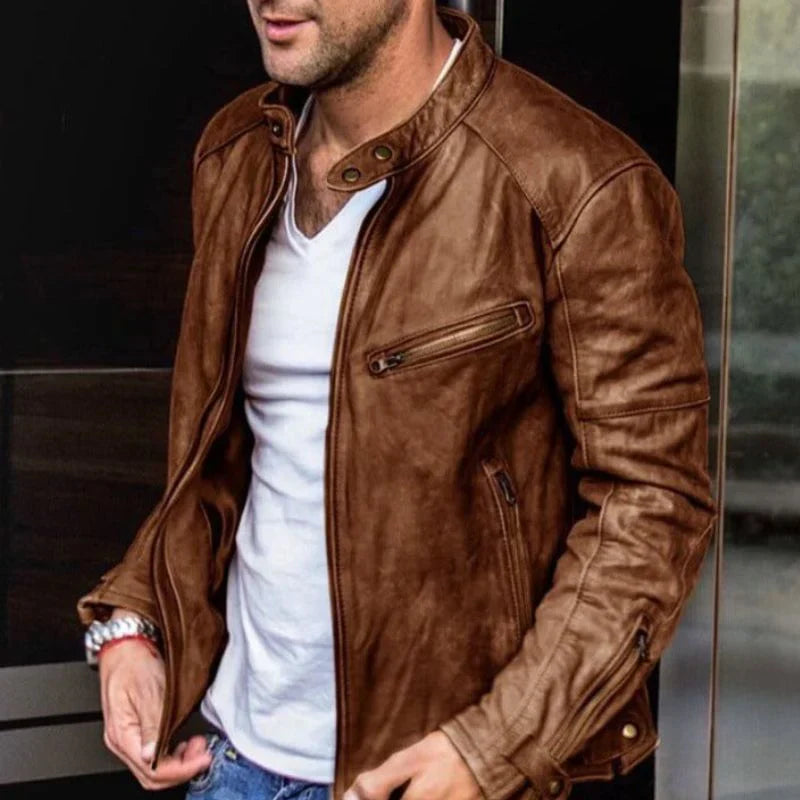 Elegante und wetterfeste lederjacke – Azlan