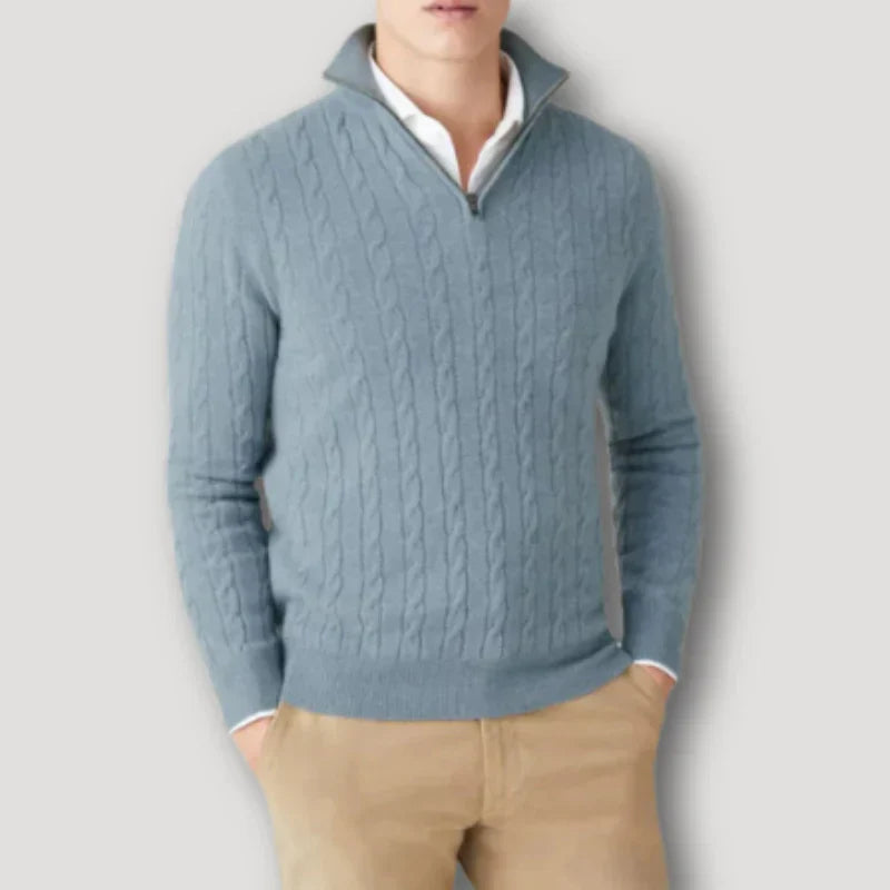 Rendor – italienischer pullover mit reißverschluss für herren
