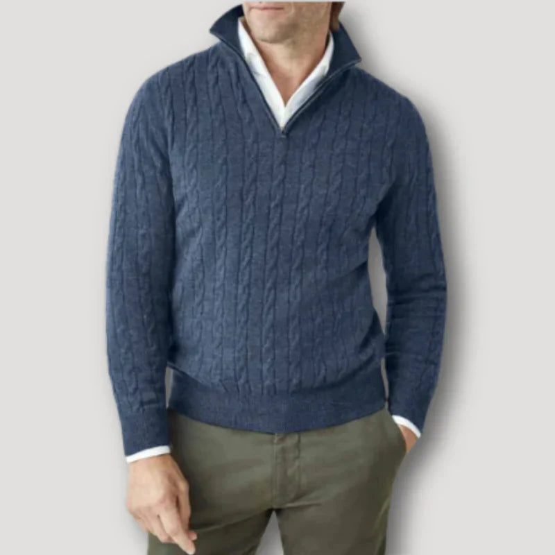 Rendor – italienischer pullover mit reißverschluss für herren