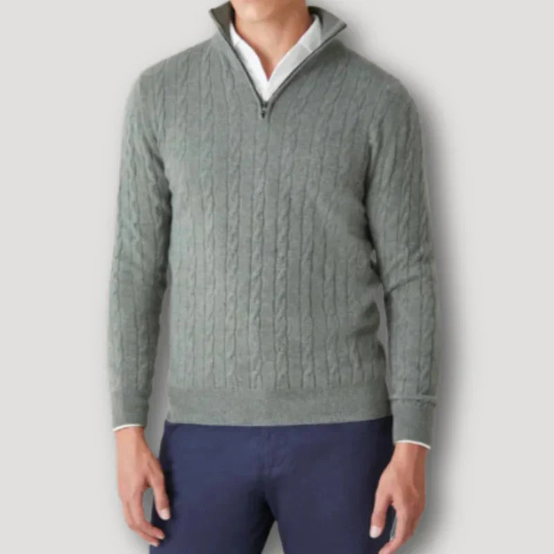 Rendor – italienischer pullover mit reißverschluss für herren
