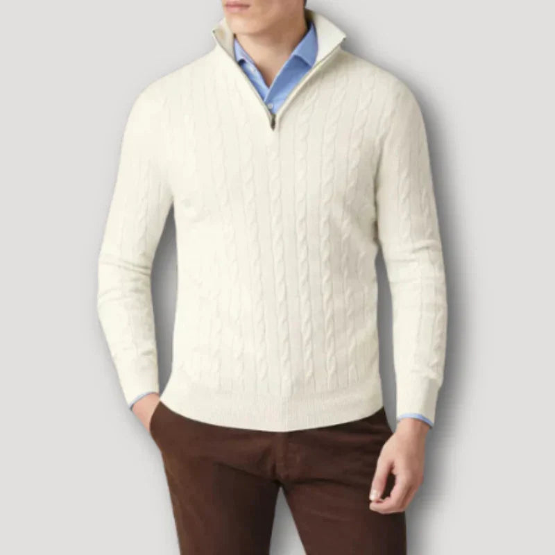 Rendor – italienischer pullover mit reißverschluss für herren