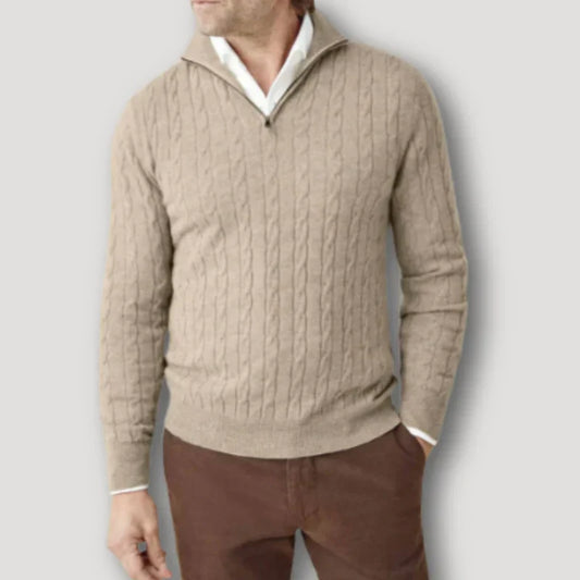 Rendor – italienischer pullover mit reißverschluss für herren