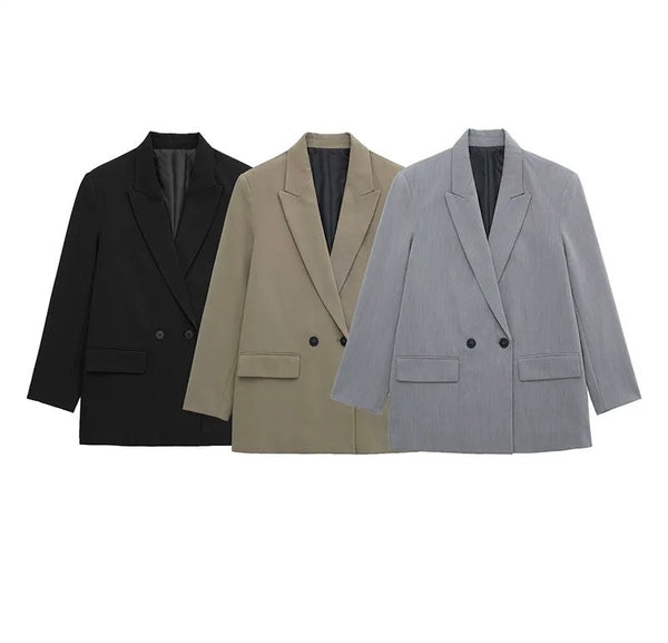 Amiah - eleganter blazer mit langen armeln und strukturiertem design