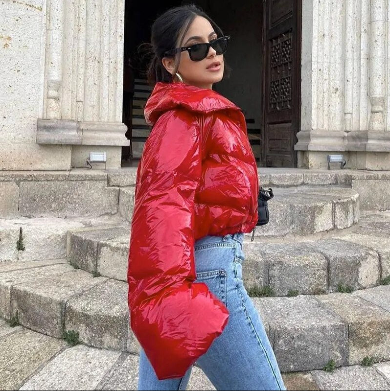 Aoife - stylische kurze pufferjacke mit steppmuster