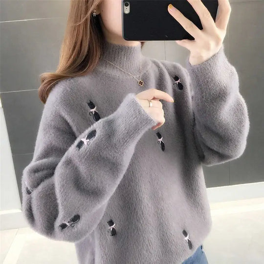 Kitty - klauschige kätzchen rollkragenpullover