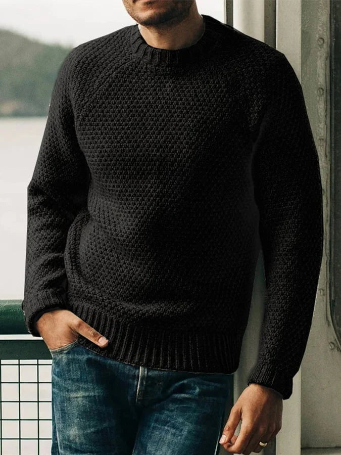 Ulysses – einfarbiger pullover mit rundhalsausschnitt
