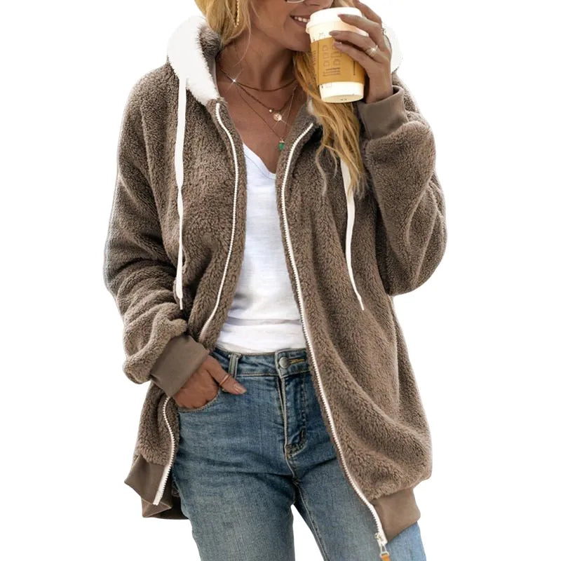 Elara – iockere warme jacke mit kapuze