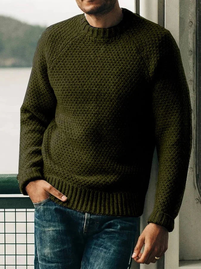 Ulysses – einfarbiger pullover mit rundhalsausschnitt