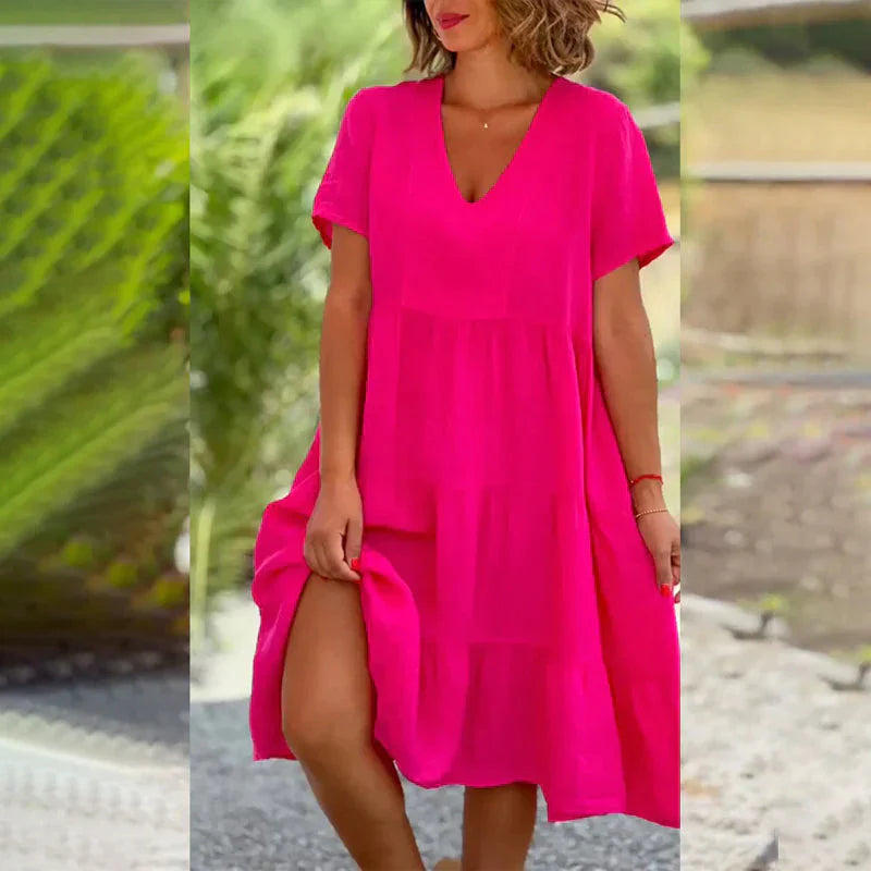 Rubina - stylisches freizeitkleid in den aktuellen trend-farben für den sommer