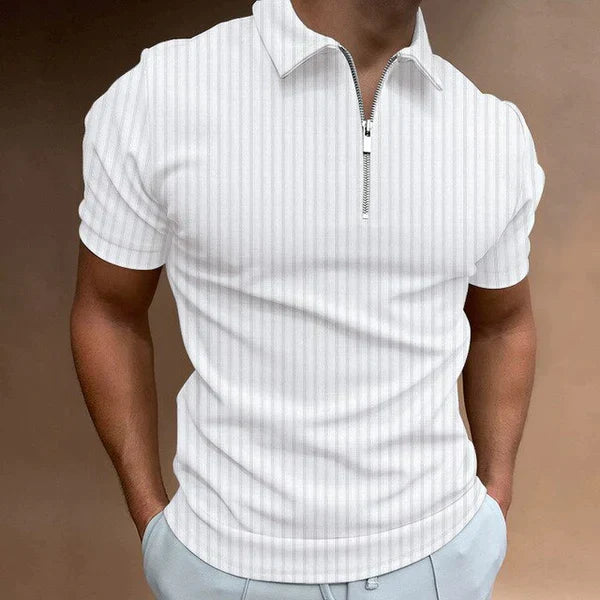 Rudy's polo - muskel fit herren polohemd mit reißverschluss