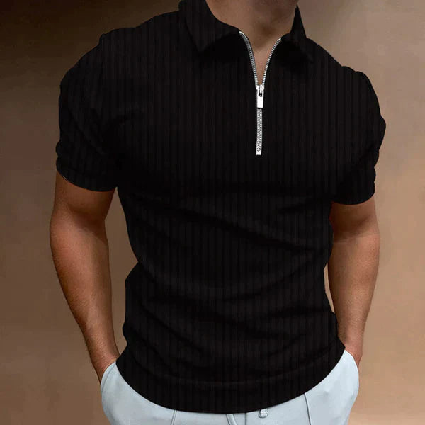 Rudy's polo - muskel fit herren polohemd mit reißverschluss