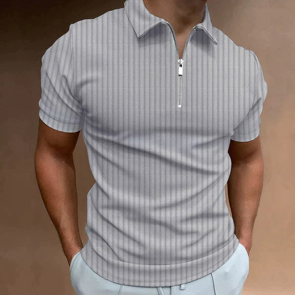 Rudy's polo - muskel fit herren polohemd mit reißverschluss