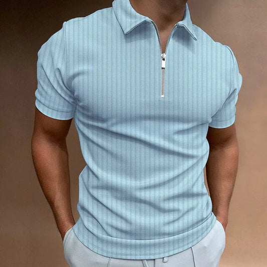 Rudy's polo - muskel fit herren polohemd mit reißverschluss