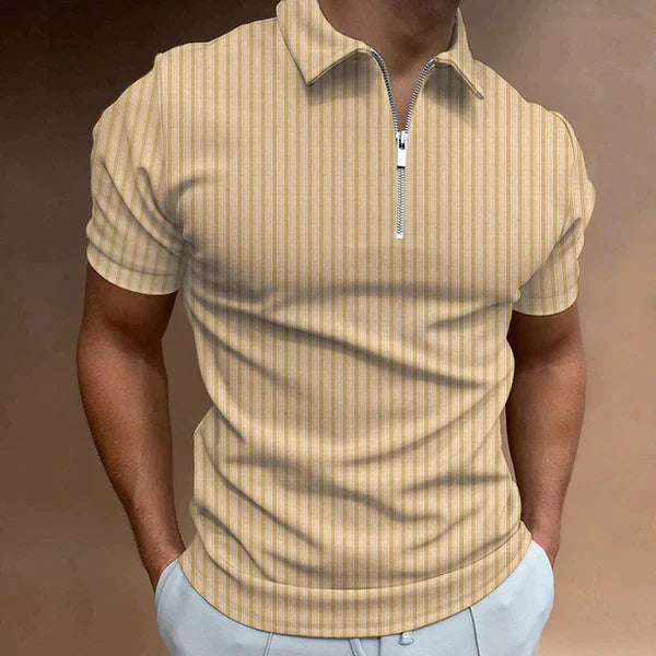 Rudy's polo - muskel fit herren polohemd mit reißverschluss