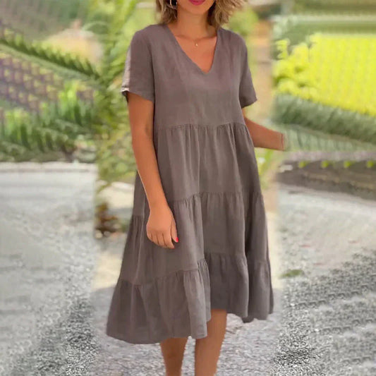 Rubina - stylisches freizeitkleid in den aktuellen trend-farben für den sommer
