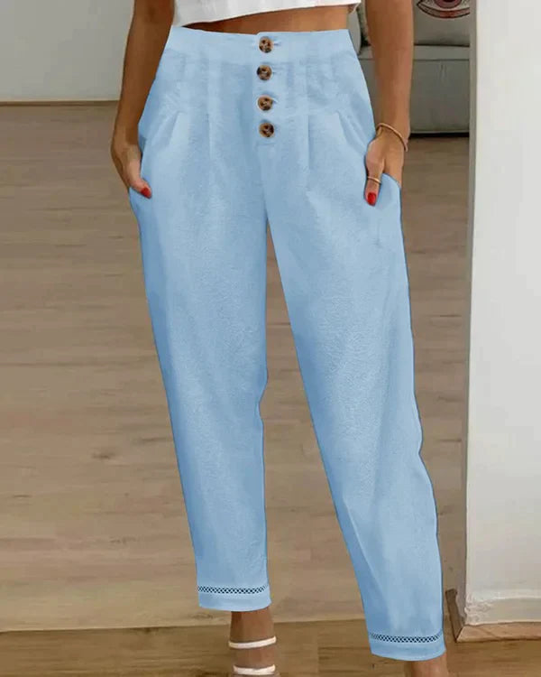 Lelia - hochwertige lockere leinen hose für den sommer