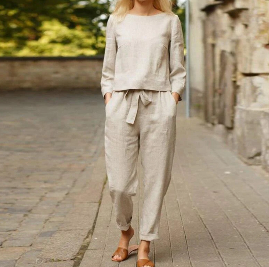 LEYLA - Stylisches und s Leinen Set für den Sommer/Frühling