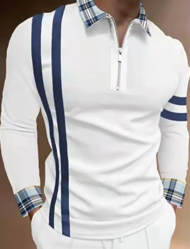 Leeno - das elegante und langarm-poloshirt