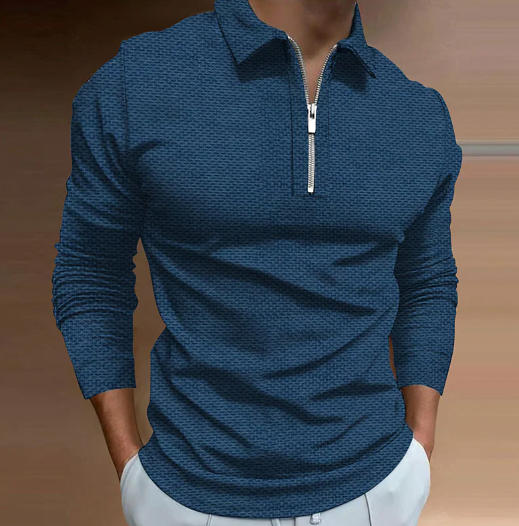 Leeno - das elegante und langarm-poloshirt