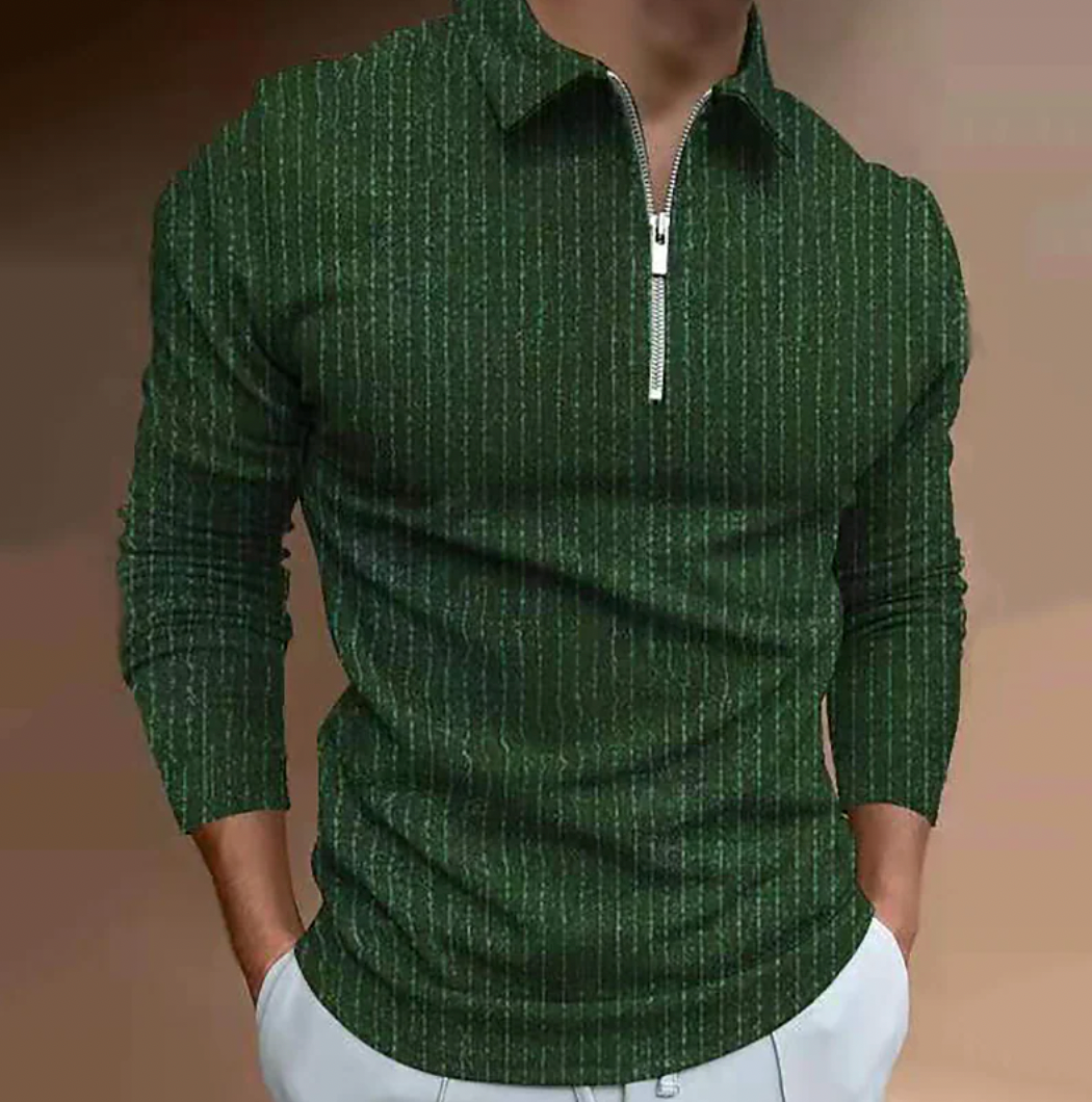 Leeno - das elegante und langarm-poloshirt