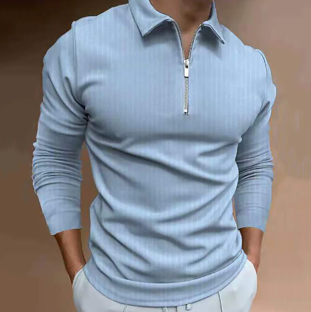 Leeno - das elegante und langarm-poloshirt
