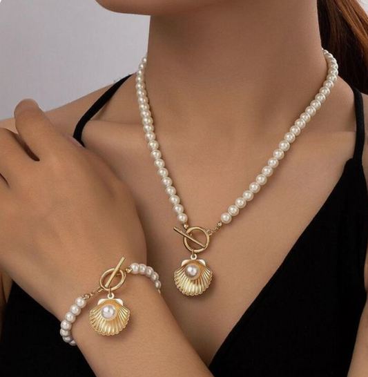 Perlen ketten-und armbandset