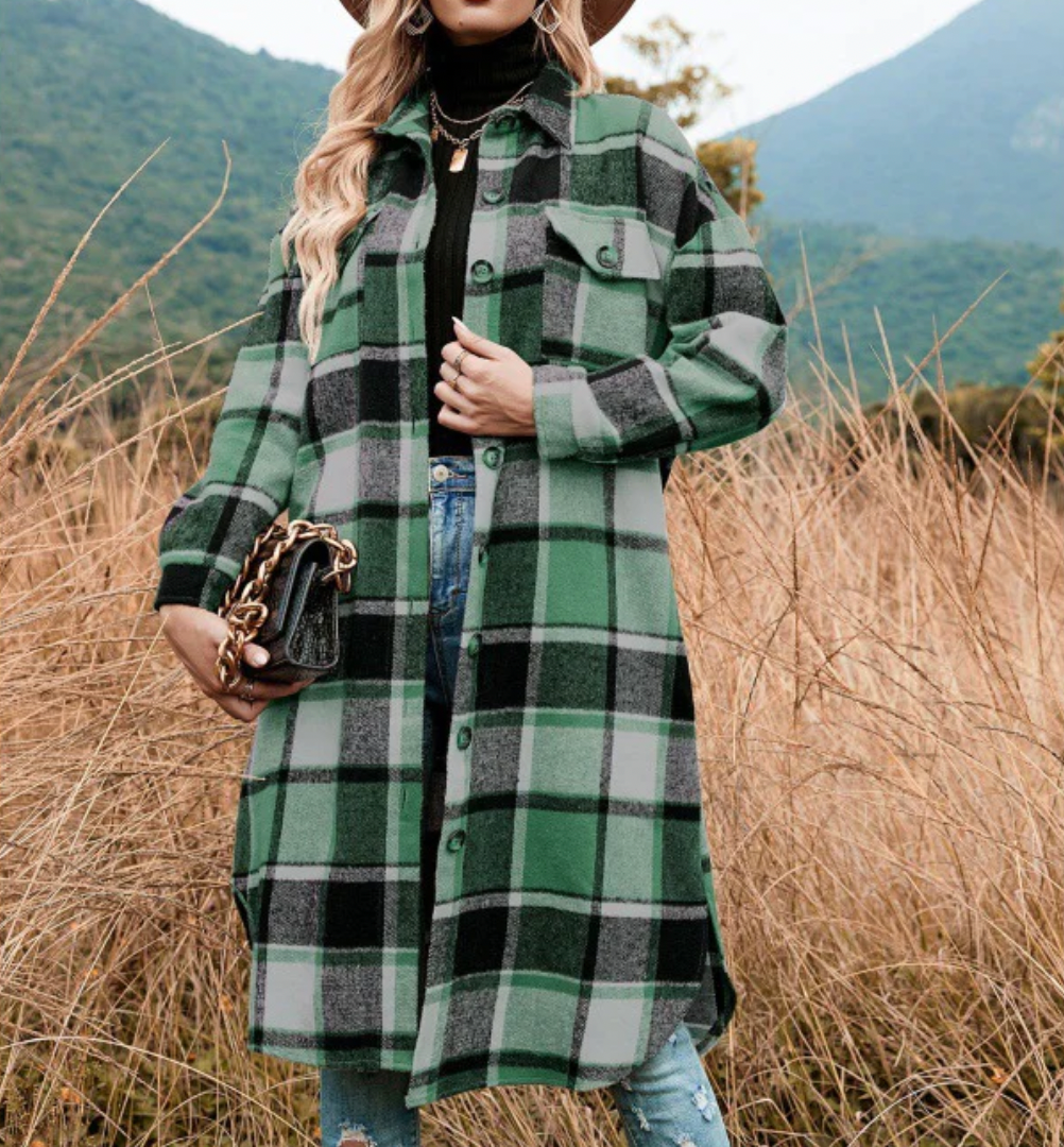 DNA - Langer Mantel im Hemd-Design