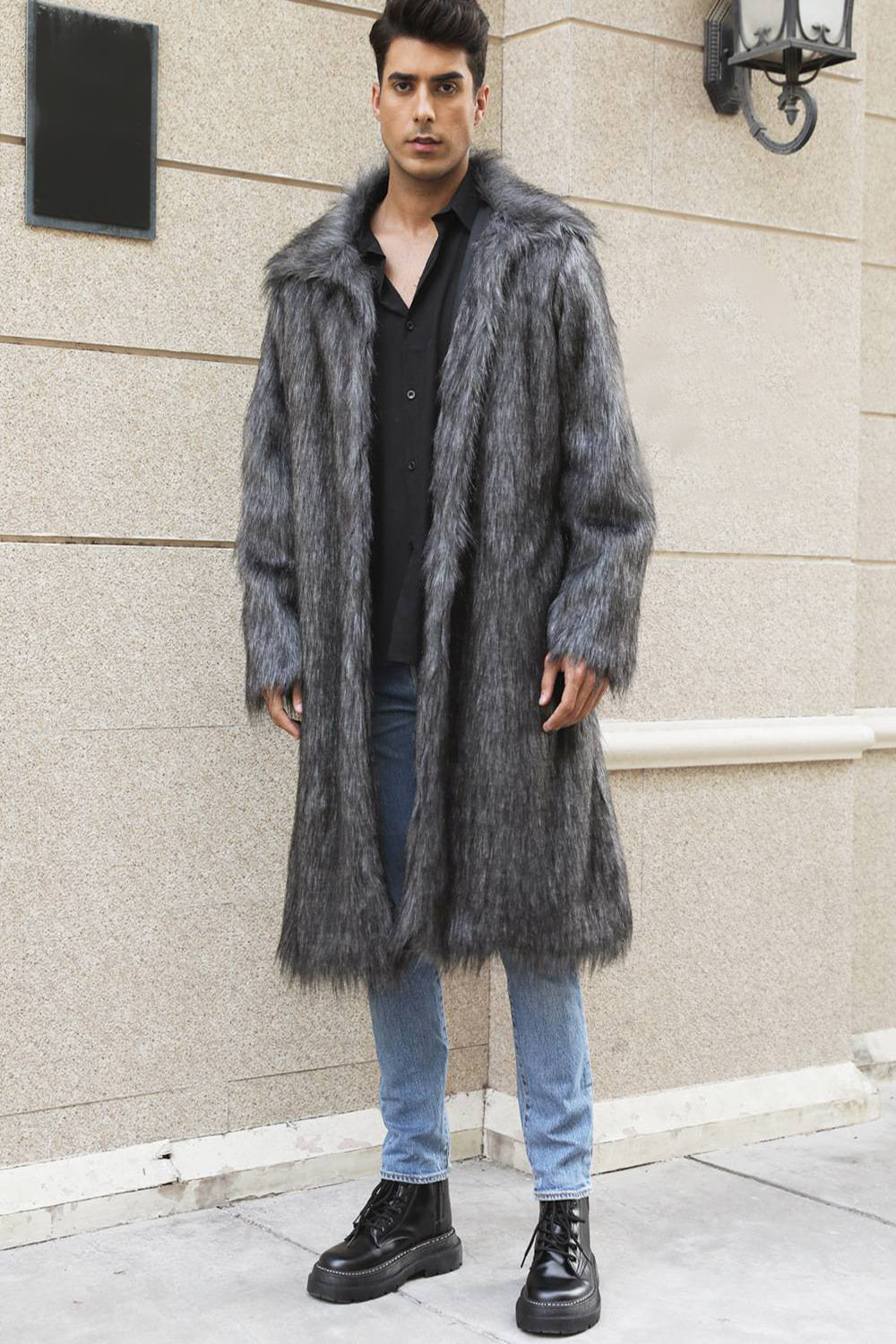 Zach – lange fell-winterjacke für herren